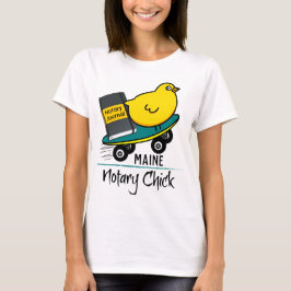 Skateboard Maine för Mobile Notary Chick T Shirt