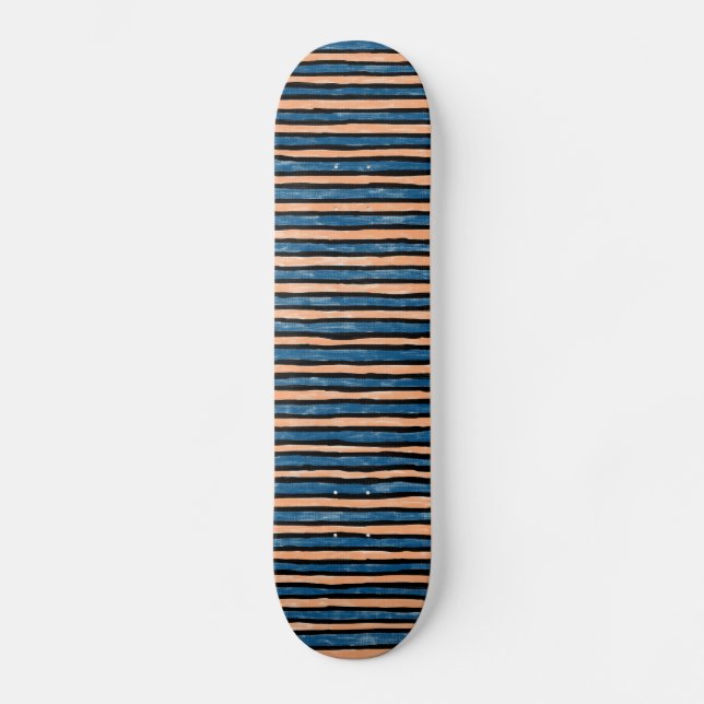 Skateboard, målad Rand, blå och Orange Skateboard Bräda 21,5 Cm (Framsida)