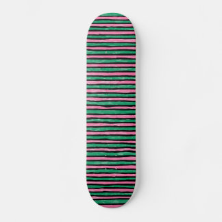 Skateboard, målad Rand, Grönt och Rosa Skateboard Bräda 20 Cm
