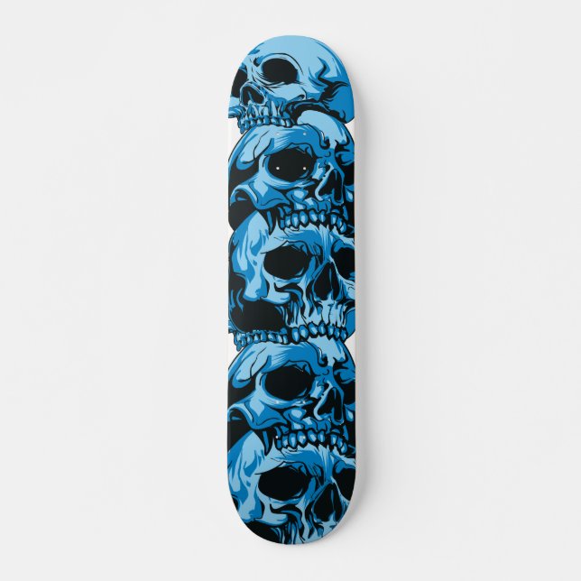 Skateboard med blå dödskalle-design (Framsida)