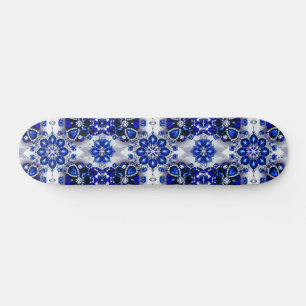 Skateboard med Blue White Färg Design