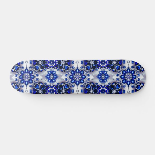 Skateboard med Blue White Färg Design (Horz)