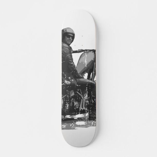 Skateboard med Chopper-motorcykelförare (Framsida)