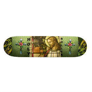 Skateboard med den heliga rullen grafiska Jesus