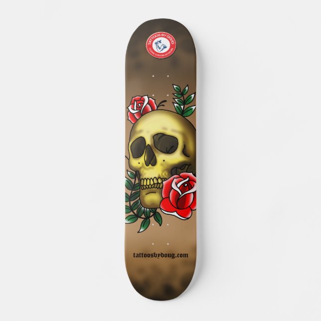 Skateboard med dödskalle (Framsida)