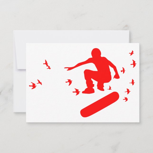 skateboard med fåglar inbjudningar (Framsida)
