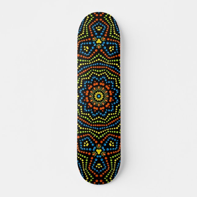 Skateboard med färgad modern Coola och Trendig Dot (Framsida)