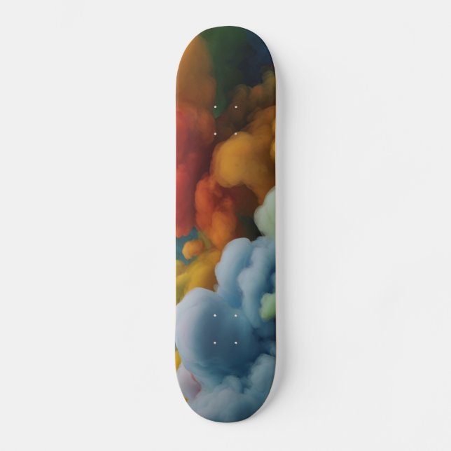 Skateboard med färgade moln (Framsida)
