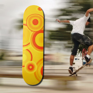 Skateboard med fet återcirkel - Gult och Orange