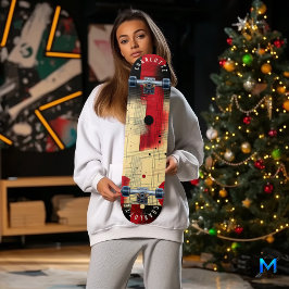 Skateboard med fetstil och svart geometrisk Abstra