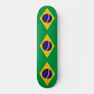 Skateboard med flagga av Brasilien