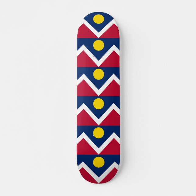 Skateboard med flagga av Denver, Colorado Bräda 20,5 Cm (Framsida)