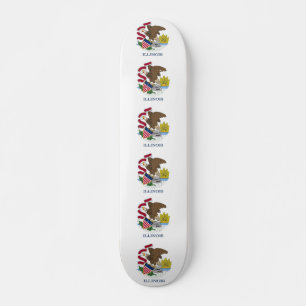 Skateboard med flagga av Illinois