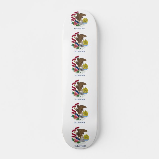 Skateboard med flagga av Illinois (Framsida)