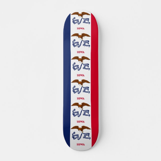 Skateboard med flagga av Iowa Bräda 20 Cm (Framsida)
