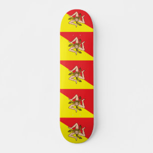 Skateboard med flagga av Sicilien, Italien