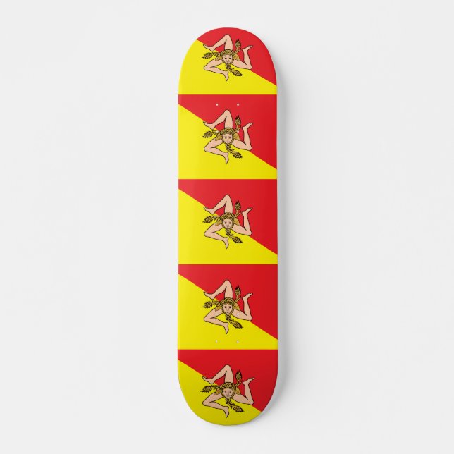 Skateboard med flagga av Sicilien, Italien (Framsida)