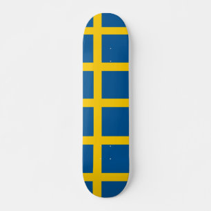 Skateboard med flagga av Sverige
