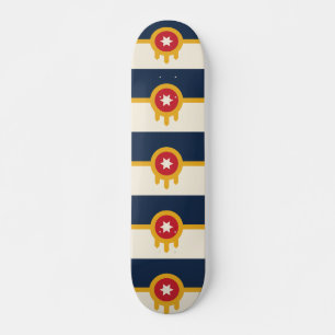 Skateboard med flagga av Tulsa, Oklahoma