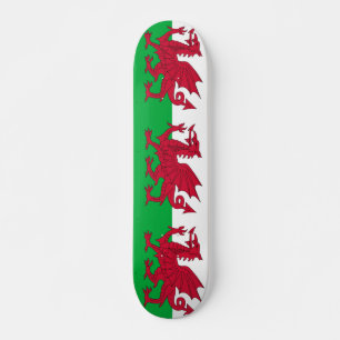 Skateboard med flagga av Wales