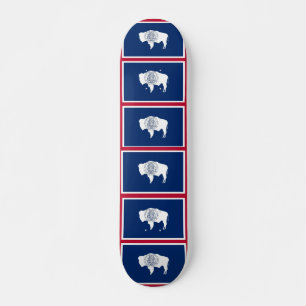 Skateboard med flagga av Wyoming Bräda 21,5 Cm