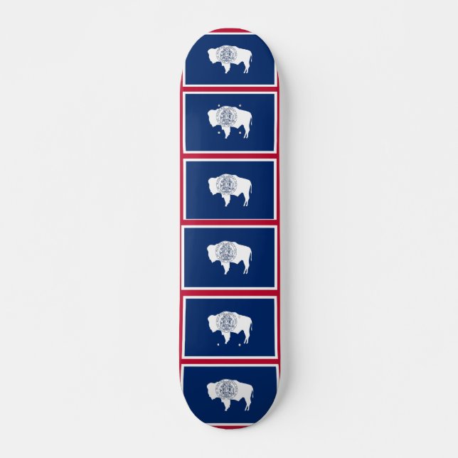 Skateboard med flagga av Wyoming Bräda 21,5 Cm (Framsida)