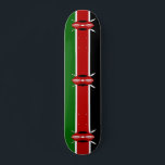 Skateboard med flagga från Kenya<br><div class="desc">Lägg till ett dynamiskt tryck av det kenyanska pridet i skateboardingredskapet med vår exklusiv skateboard med flagga Kenya! Denna skateboard, som konstruerats med precision, är inte bara en funktionell skjuts utan också ett djärvt påstående i Kenyas pulserande arv och kulturella pride. Den slående designen visningar den ikoniska kenyanska flagga och...</div>