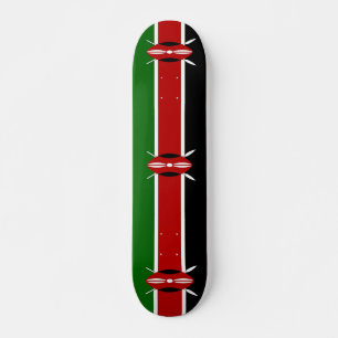 Skateboard med flagga från Kenya