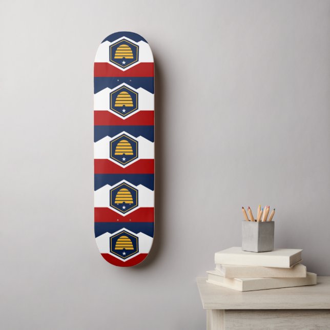 Skateboard med flagga från Utah, USA (Väggkonst)