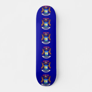 Skateboard med flagga Michigan