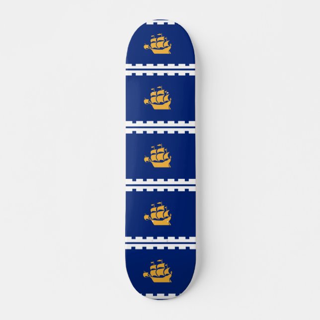 Skateboard med flaggan från Quebec City, Kanada (Framsida)