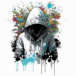 Skateboard med Flower Power dESIGN 1