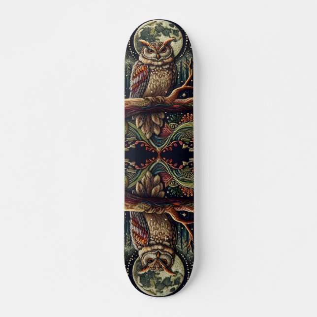 Skateboard med full måndaglig nattskväll Uggla (Framsida)