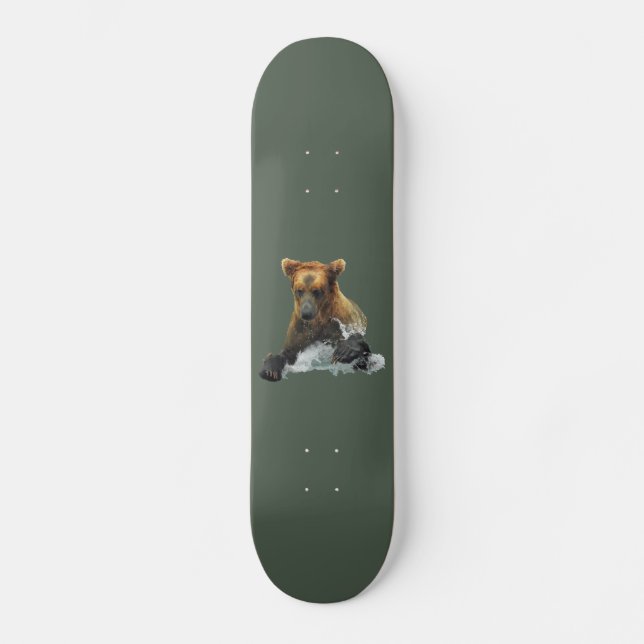Skateboard med grizzanbjörn (Framsida)
