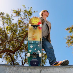 Skateboard med monogrammad nattvardags