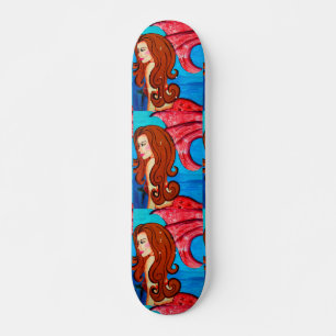 Skateboard med redhåriga sjöjungfruar