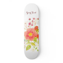 Skateboard med sommarblommor