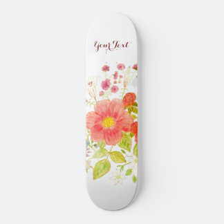Skateboard med sommarblommor