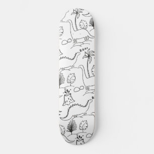 Skateboard med söta dinosaurier.
