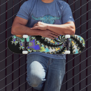 Skateboard med trålbord, rutnätsformad, svart och