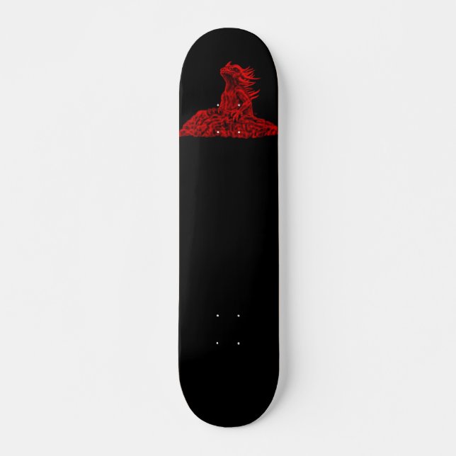 Skateboard mit Rote Drache am Felsen (Framsida)