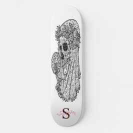 Skateboard Monogram Rosa LUCKY Skull