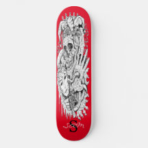 Skateboard Monogram Skull Skeleton Court Jester