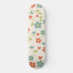 Skateboard mönster Blommigt