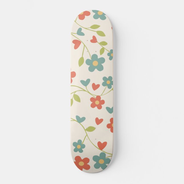 Skateboard mönster Blommigt (Framsida)