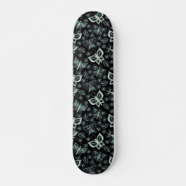 Skateboard Mönster, Girly Black & White Butterfly