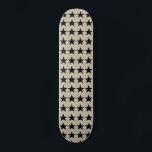 Skateboard Mönster i Beige och Black Stars<br><div class="desc">Beige und Black Stars Mönster Skateboard Deck.</div>