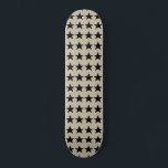 Skateboard Mönster i Beige och Black Stars<br><div class="desc">Beige und Black Stars Mönster Skateboard Deck.</div>
