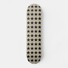 Skateboard Mönster i Beige och Black Stars