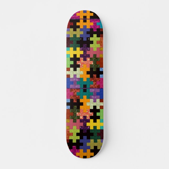 Skateboard Mönster i färglös Quilt Bräda 21,5 Cm (Framsida)